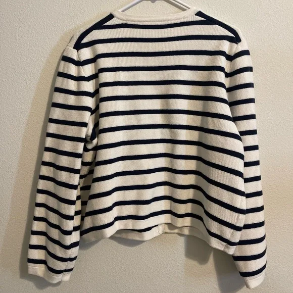 J.Crew New relaxed Emilie sweater lady jacket in stripe - Picture 6 of 8